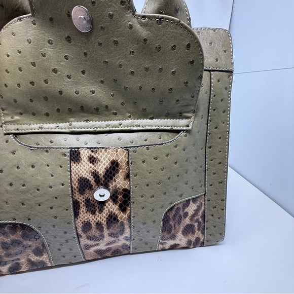 Guess Olive Green and Brown Tote Bag - Picture 6 of 15